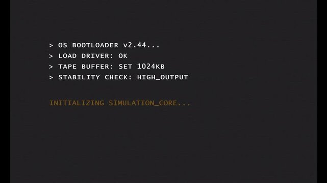Bootloader screen text loading on a digital terminal display 4k