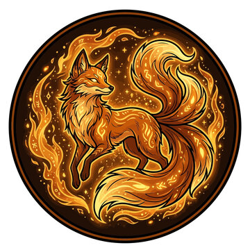 Fantasy Fox Spirit Magical Flames