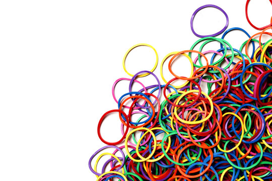 Pile of colorful elastic rubber bands