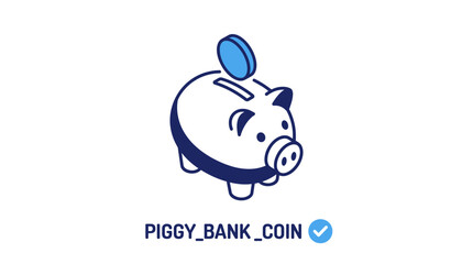 Piggy Bank Coin Icon Illustration for Financial Savings and Investment. © siti