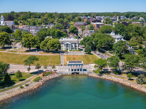 Aerial view of Plymouth, Massachusetts (harbour)