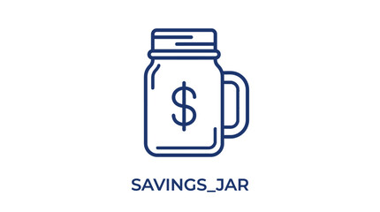 Savings Jar Icon Representing Financial Planning and Investment. © suhadi