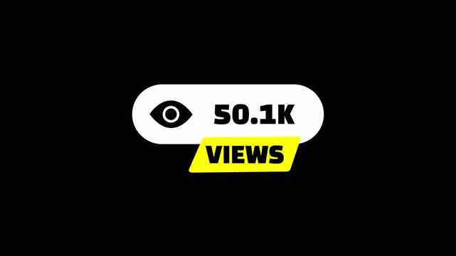 100k views counter animation with clean digital analytics display 