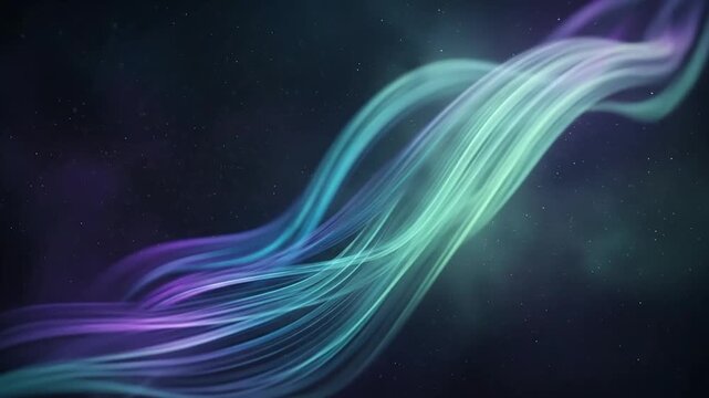 Dynamic flowing energy waves against a cosmic background illustrating motion and light