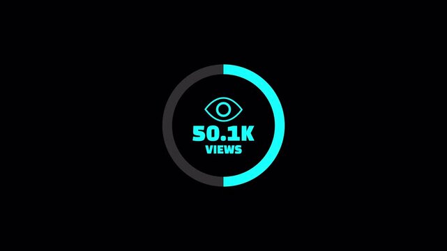 100k views progress bar animation with dynamic counter display.