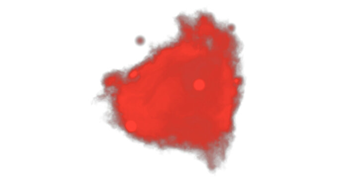 Red Ink Paint Bleed Overlay, Isolated on Transparent Background. Isolated glowing ink paint bleed for VFX, motion graphics and cinematic compositing.