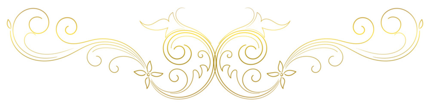 Abstract gold hand-drawn line text divider.