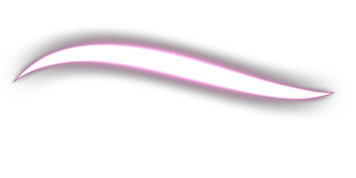 Pink Neon Light Trail Swoosh Overlay, Isolated on Transparent Background. Isolated glowing neon light trail swoosh for VFX, motion graphics and cinematic compositing.