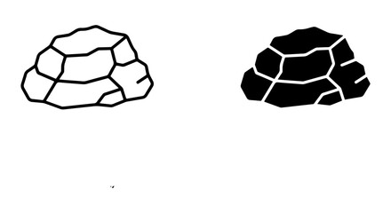 Simple Rock Icons, Stone Vector Graphics, Natural Element Symbols, Geology and Mining Icons © abid