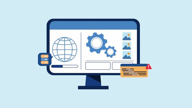 Web Development and Data Management Concept 2d Animation with Alpha Matte