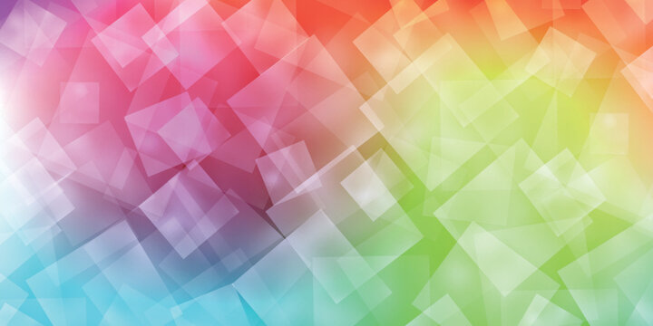 Abstract geometric pattern with colorful floating transparent squares