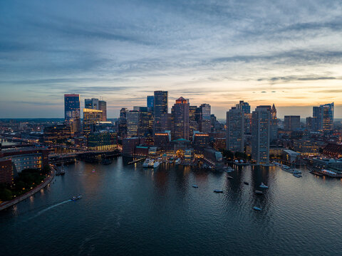 Boston skyline at night