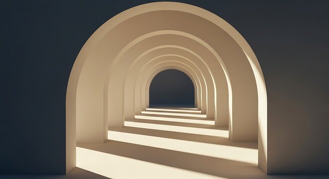 Elegant Archway Series in Monochrome Corridor