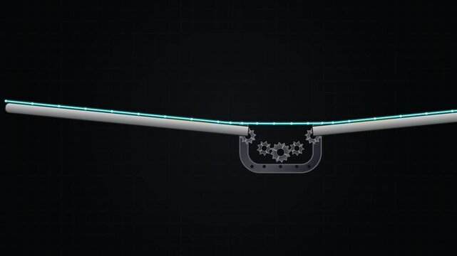 3D animation of a waterdrop hinge mechanism demonstrating the folding and unfolding process for flexible smartphone displays