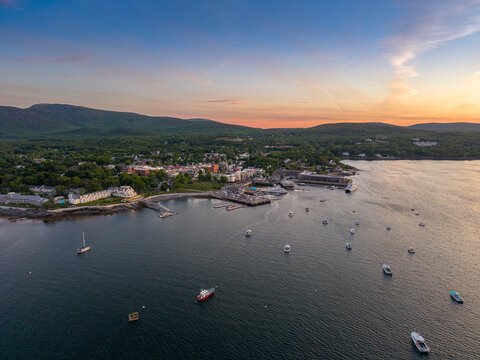 Aerial view of Bar Harbor