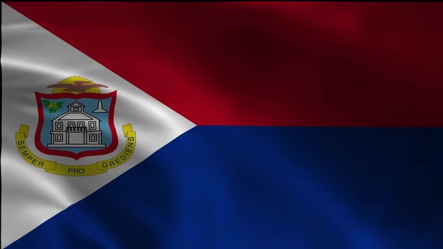 Waving Flag of Sint Maarten Loop - 4K National Banner