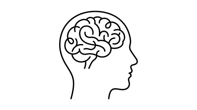 Human brain icons set, ai brain network icon series in black
