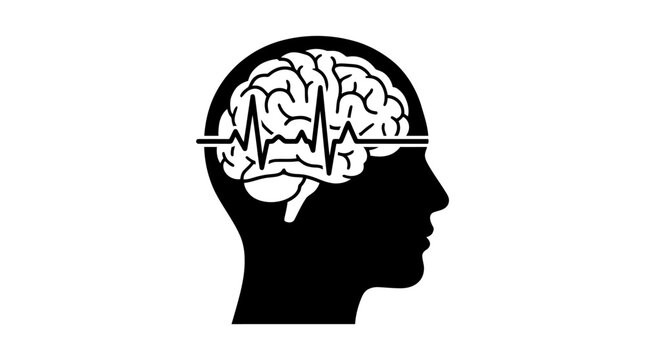 Human brain icons set, ai brain network icon series in black
