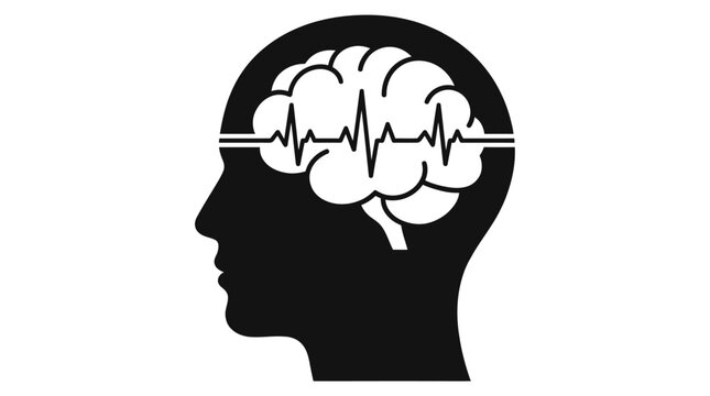 Human brain icons set, ai brain network icon series in black
