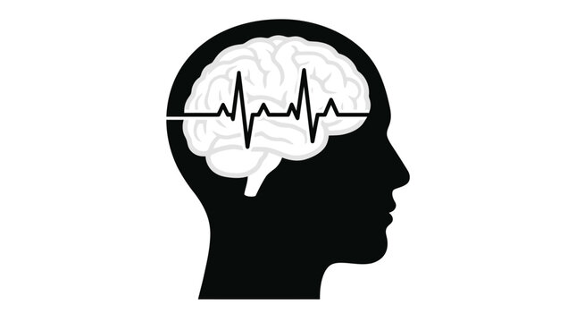 Human brain icons set, ai brain network icon series in black
