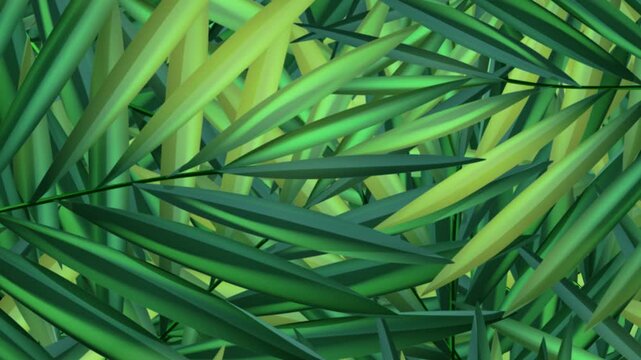 Abstract tropical palm leaves background with transparent alpha channel a close-up view of green layered
