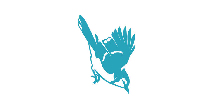 Minimalist Blue Jay Vector Illustration