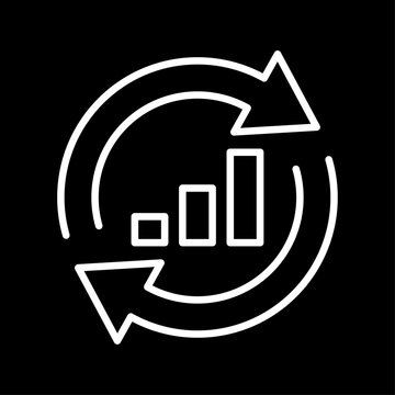Continuous improvement, PDCA cycle, and process optimization minimal vector icon