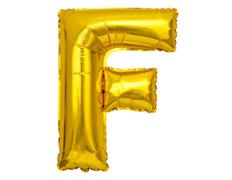 Balloon letter F isolated on transparent background