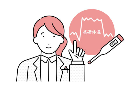 基礎体温の測定をすすめたり案内したりしている女性医師