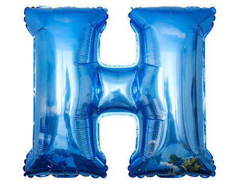 Balloon letter H isolated on transparent background