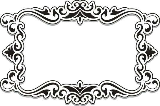 Vintage Baroque-style frame with a glossy finish.