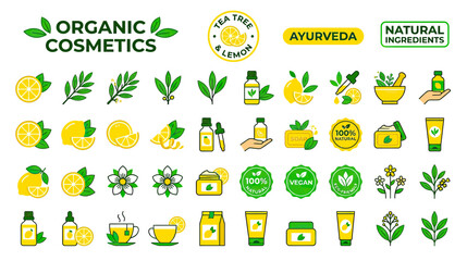 Fototapeta premium Organic Cosmetics Ingredients and Products Collection