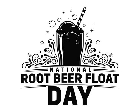 National Root Beer Float Day Vector Illustration, Sweet Fizzy Ice Cream Dessert and Food Holiday Concept