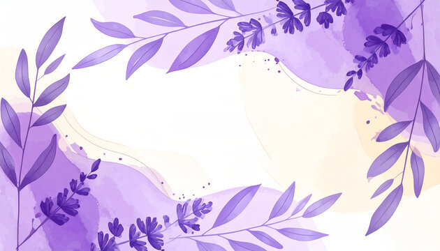 Soft botanical illustration with lavender blooms.