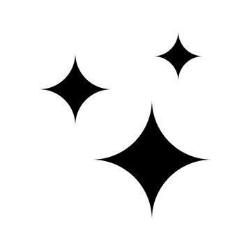Minimal sparkle stars icon representing AI enhancement, magic effects, premium quality, clean design, and creative editing.