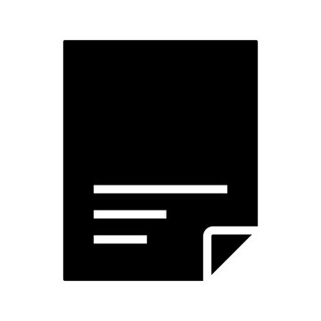 Simple document file icon representing digital file, paper document, office document, report, and file management.