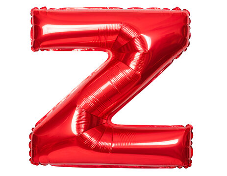 Balloon letter Z isolated on transparent background
