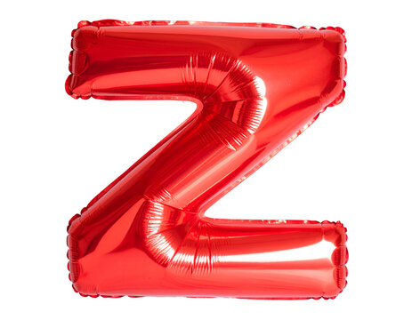 Balloon letter Z isolated on transparent background