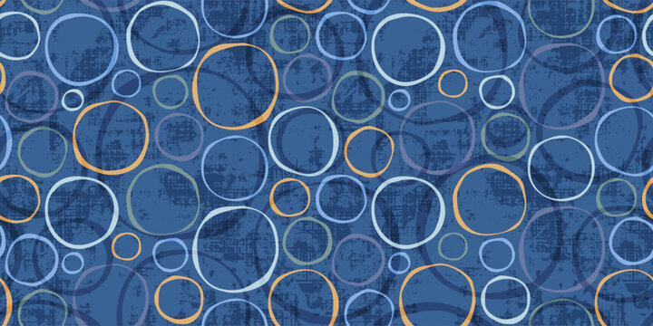 Vector seamless pattern, hand-drawn circles of different sizes