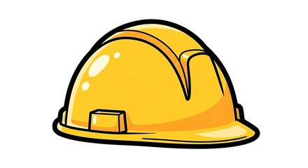 Fototapeta premium Bright Yellow Construction Hard Hat Safety Helmet