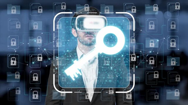 Virtual Reality Technology Key Concept for Security and Privacy Enhancement in Digital Era with Futuristic Background Sigmoid