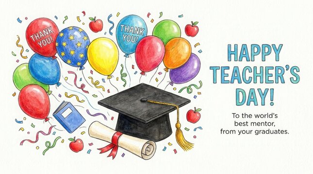 Happy Teacher's Day celebration illustration