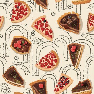 pizza seamless pattern