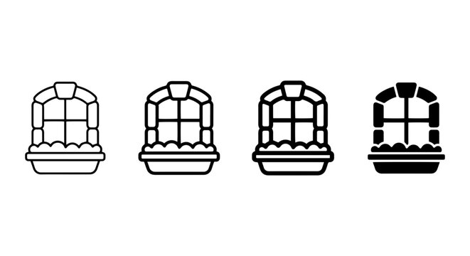 Architectural Window Icons, Building Facade Elements, Urban Design Symbols, Residential Glass Views