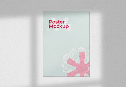 Wall Poster Mockup with Window Shadow