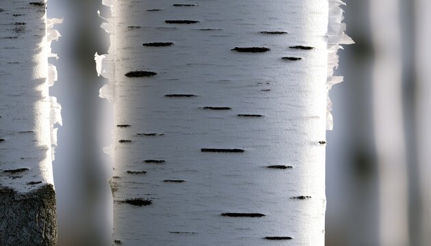 Close-up texture of white birch tree bark with dark horizontal markings