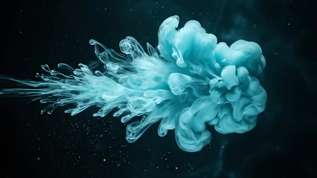 Dynamic Blue Ink Clouds in Water with High-Speed Camera Capture for Artistic Visual Effect