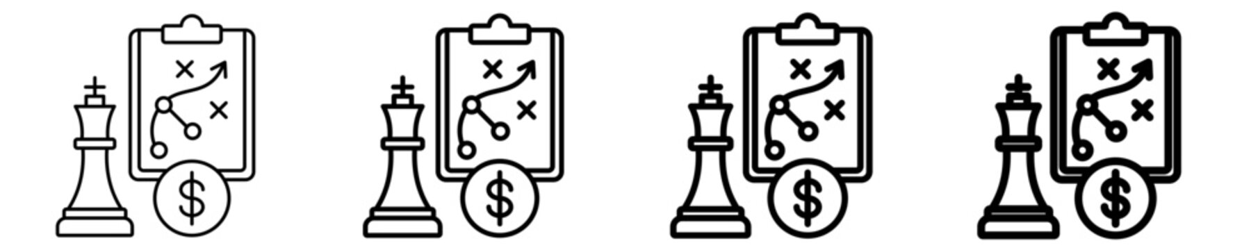 Business Strategy Icon Set Different Style Collection
