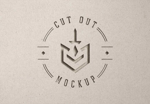 Paper Cut Logo Mockup
