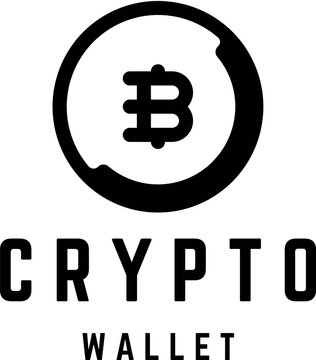Crypto wallet logo design with bitcoin symbol